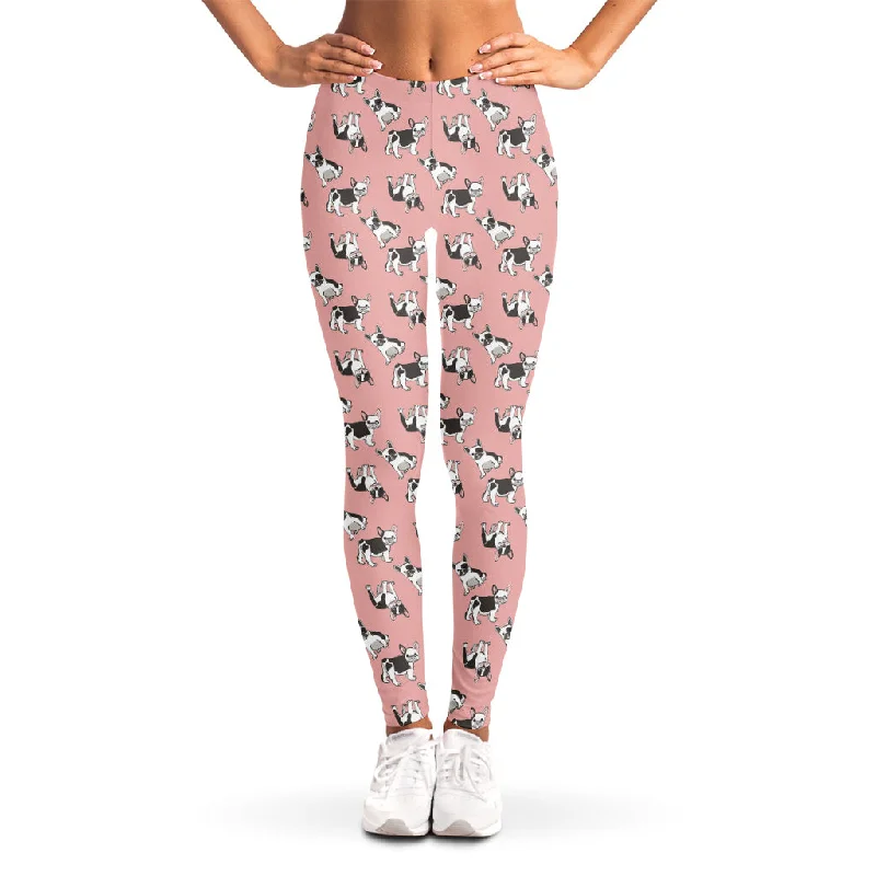 Cute French Bulldog Puppy Pattern Print Women's Leggings