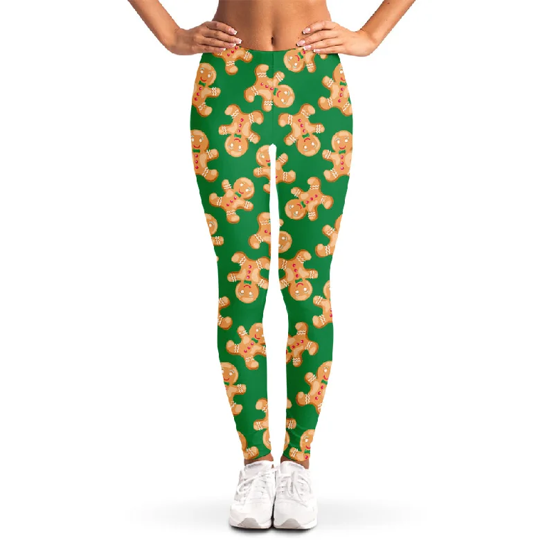 Cute Gingerbread Man Pattern Print Women's Leggings