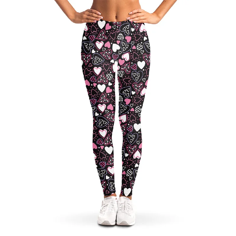 Cute Girly Heart Pattern Print Women's Leggings