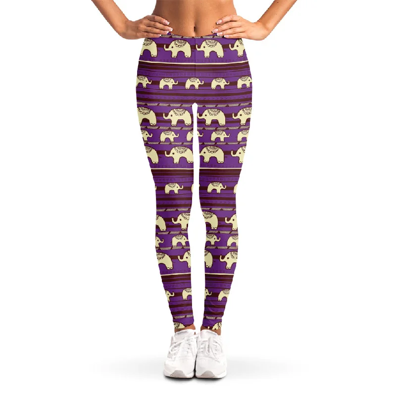 Cute Indian Tribal Elephant Print Women's Leggings