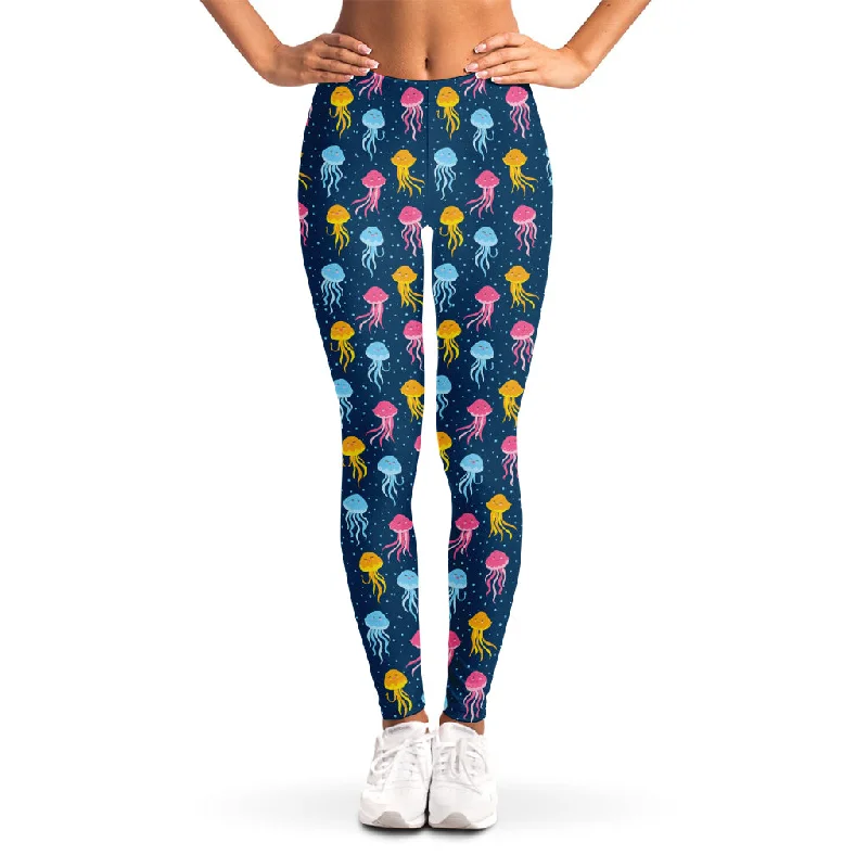 Cute Jellyfish Pattern Print Women's Leggings