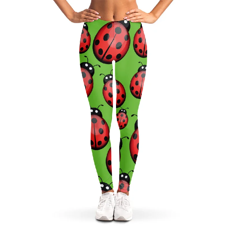 Cute Ladybug Pattern Print Women's Leggings