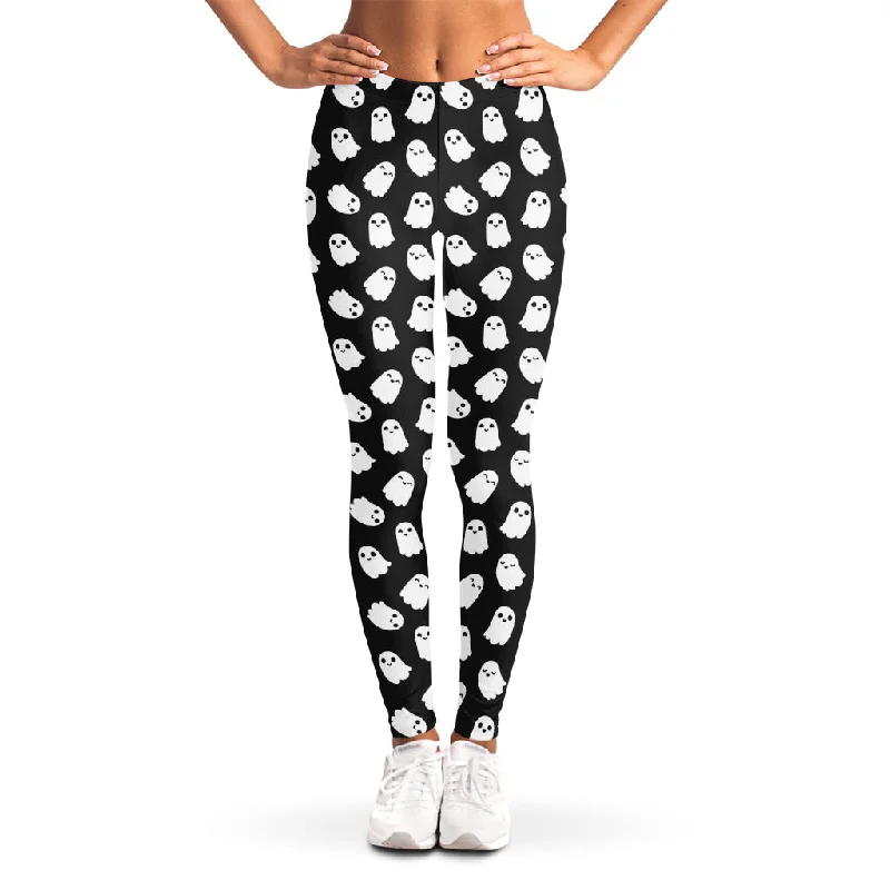 Cute Little Ghost Pattern Print Women's Leggings