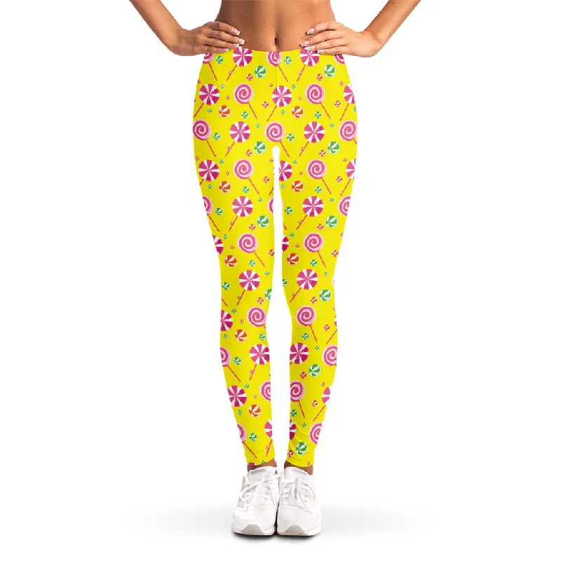 Cute Lollipop Pattern Print Women's Leggings