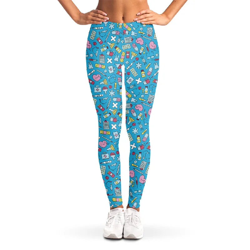 Cute Medical Pattern Print Women's Leggings