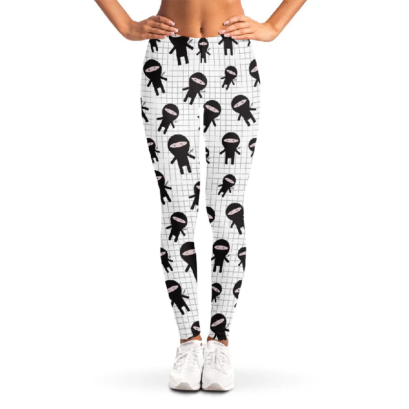 Cute Ninja Pattern Print Women's Leggings