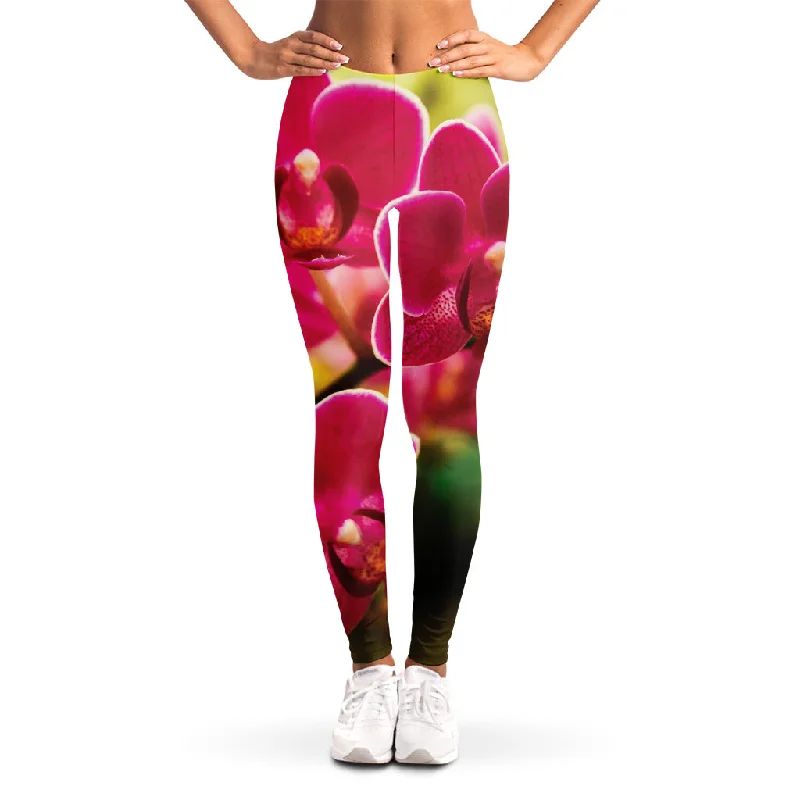 Cute Orchid Print Women's Leggings