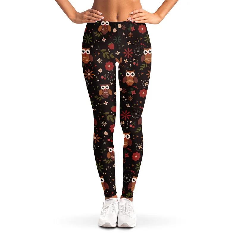 Cute Owl Print Women's Leggings