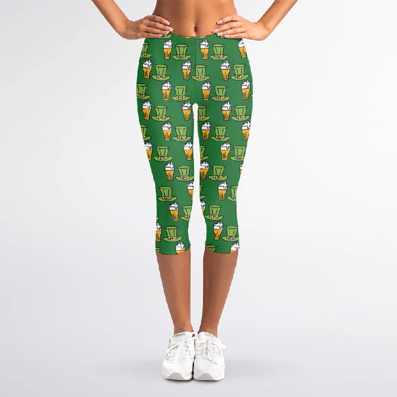 Cute Shamrock Saint Patrick's Day Print Women's Capri Leggings