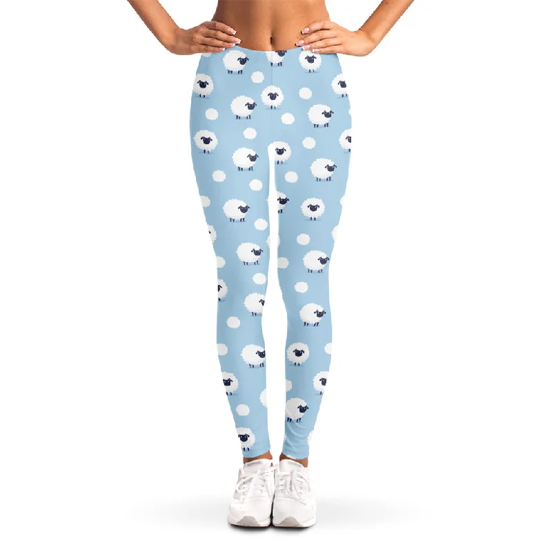 Cute Sheep Pattern Print Women's Leggings