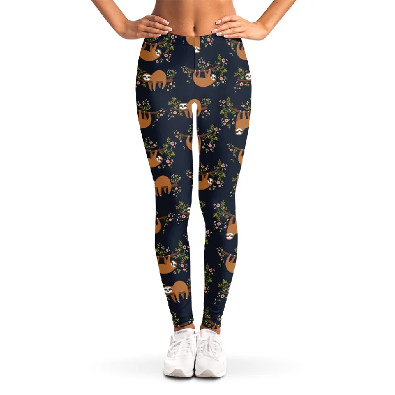 Cute Sloth Pattern Print Women's Leggings