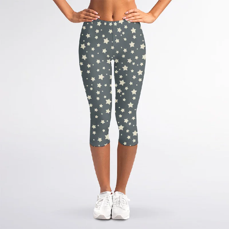 Cute Star Pattern Print Women's Capri Leggings