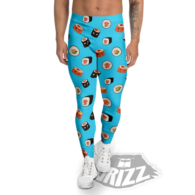 Season Finale Sale Cute Sushi Rolls Print Pattern Men's Leggings