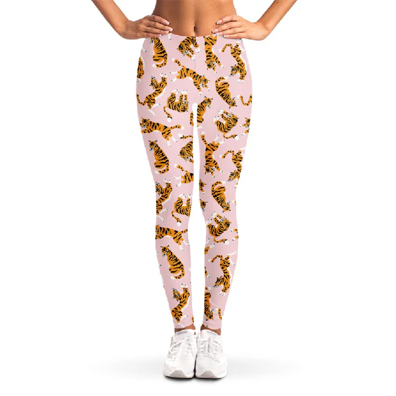 Cute Tiger Pattern Print Women's Leggings