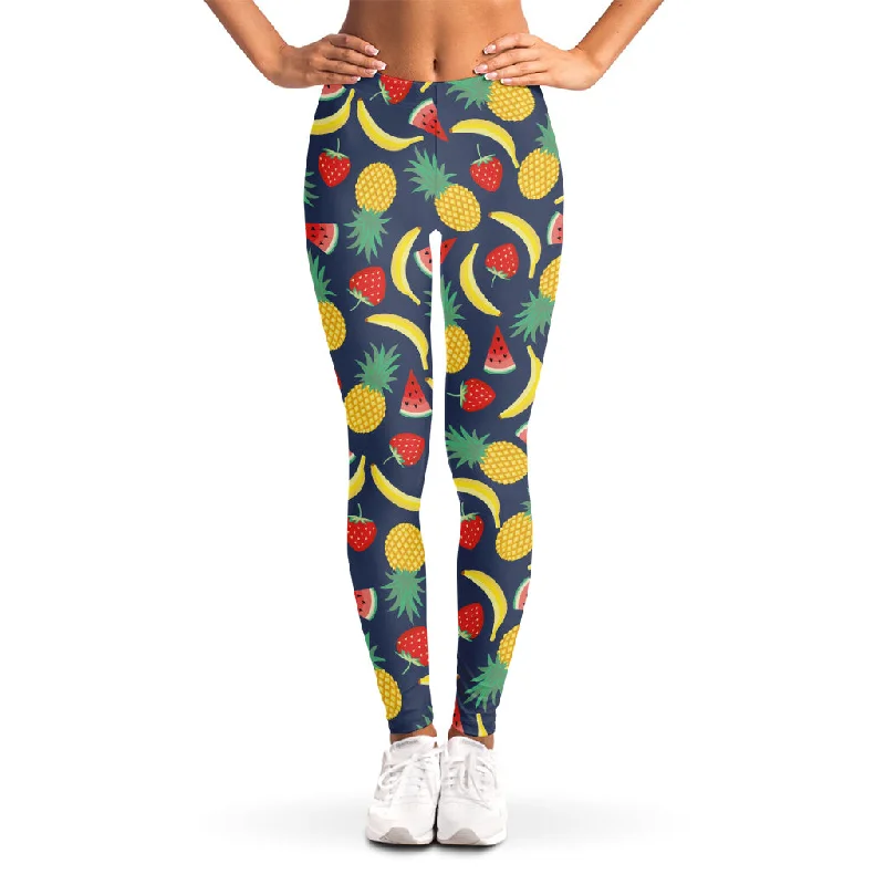 Cute Tropical Fruits Pattern Print Women's Leggings