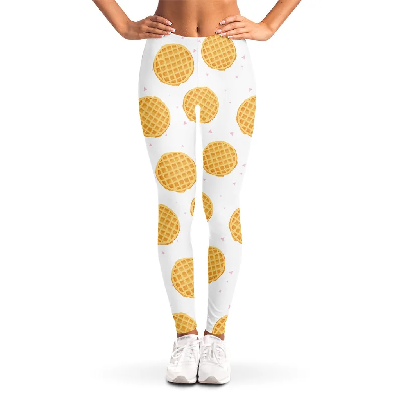 Cute Waffle Pattern Print Women's Leggings