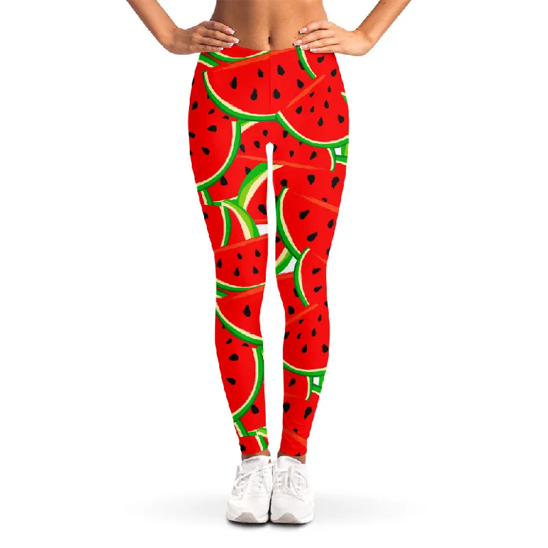 Discount Deals Cute Watermelon Pieces Pattern Print Women's Leggings