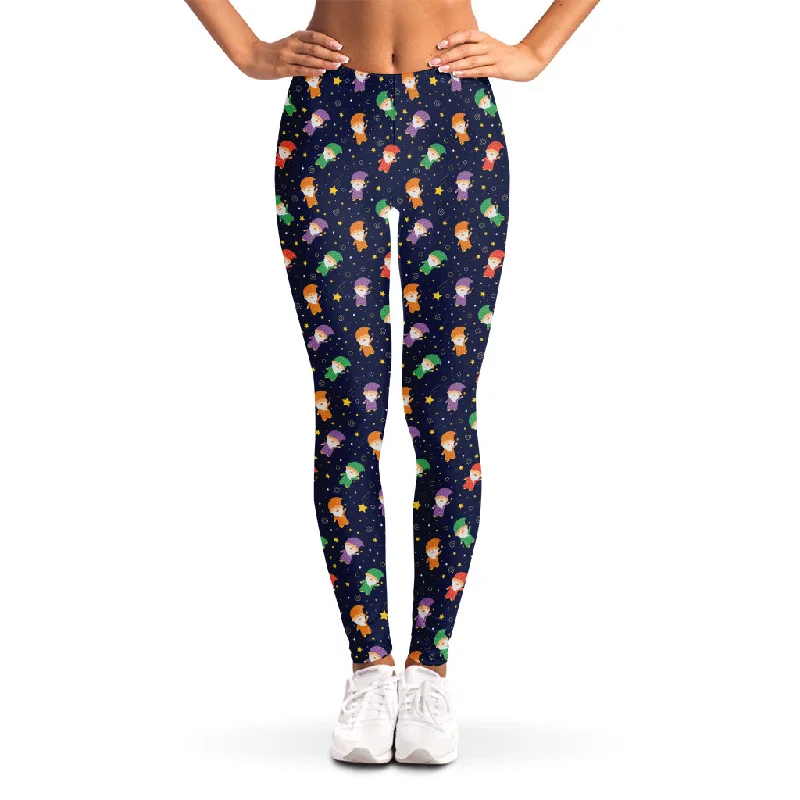 Cute Wizard Pattern Print Women's Leggings