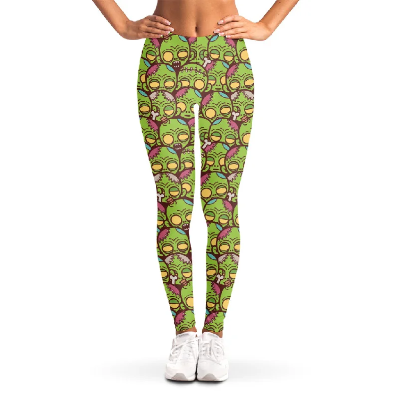 Cute Zombie Pattern Print Women's Leggings