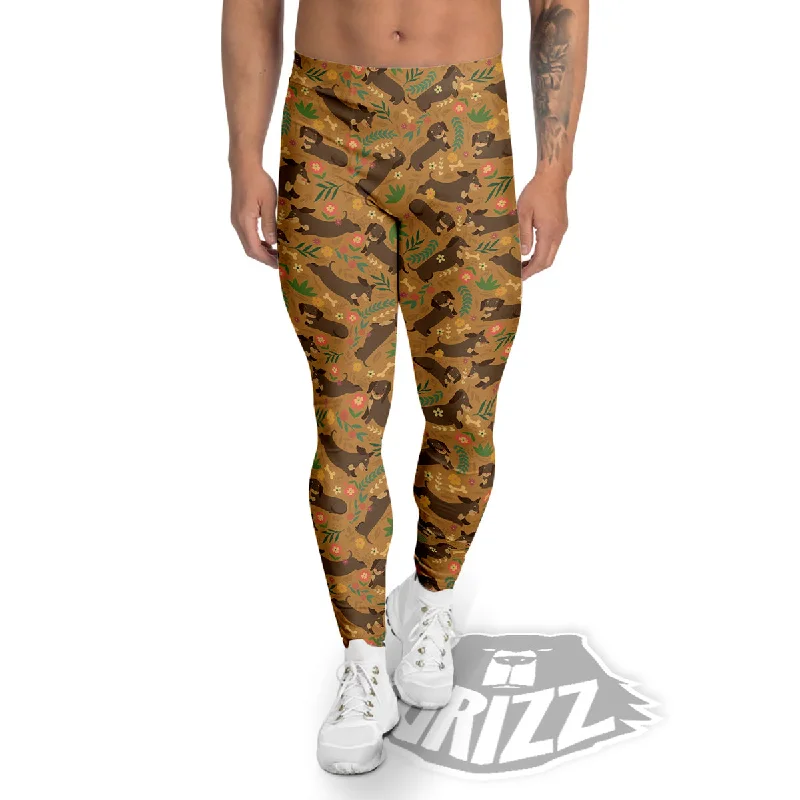 Online Exclusive Dachshund Cute Print Pattern Men's Leggings