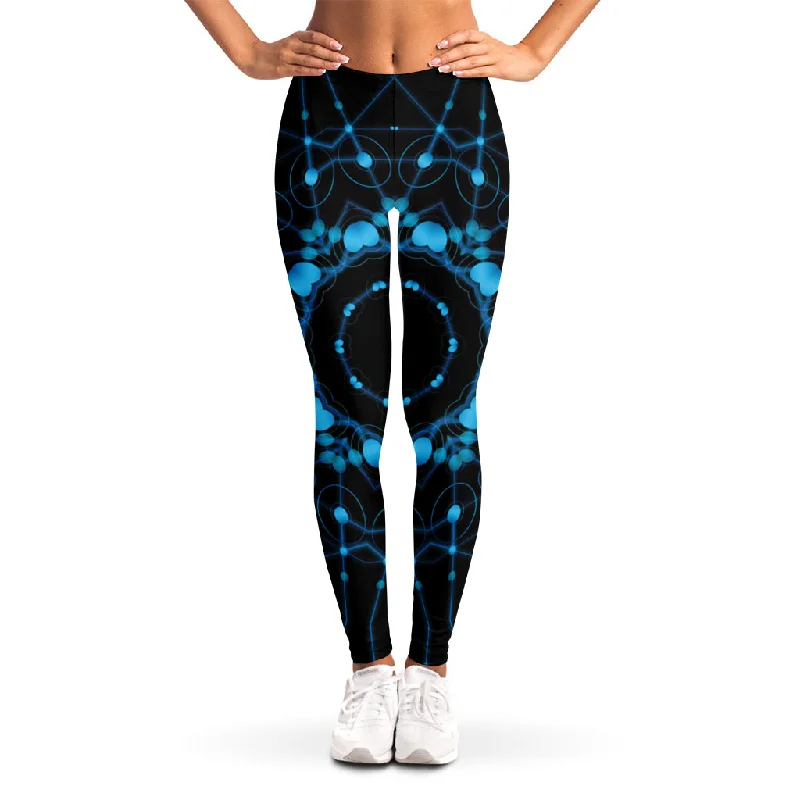 Dark Blue Kaleidoscope Print Women's Leggings