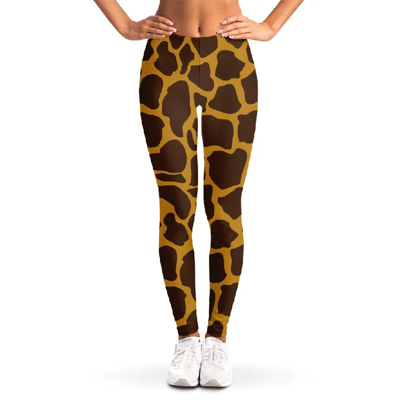Exclusive Deal Dark Brown Cow Print Women's Leggings