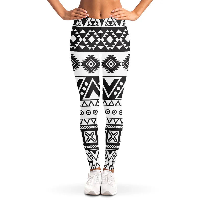 Weekend Deal Dark Grey Aztec Pattern Print Women's Leggings