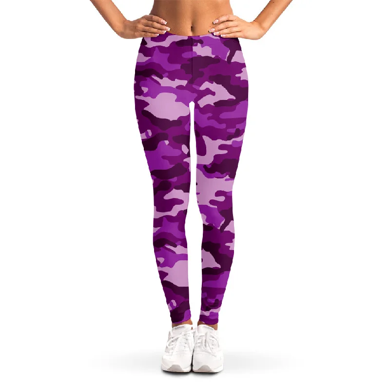 Customer Appreciation Sale Dark Purple Camouflage Print Women's Leggings