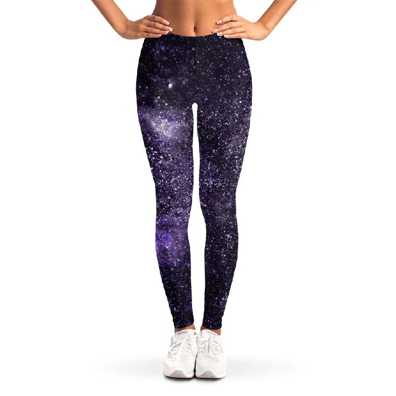 Closeout Sale Dark Purple Cosmos Galaxy Space Print Women's Leggings