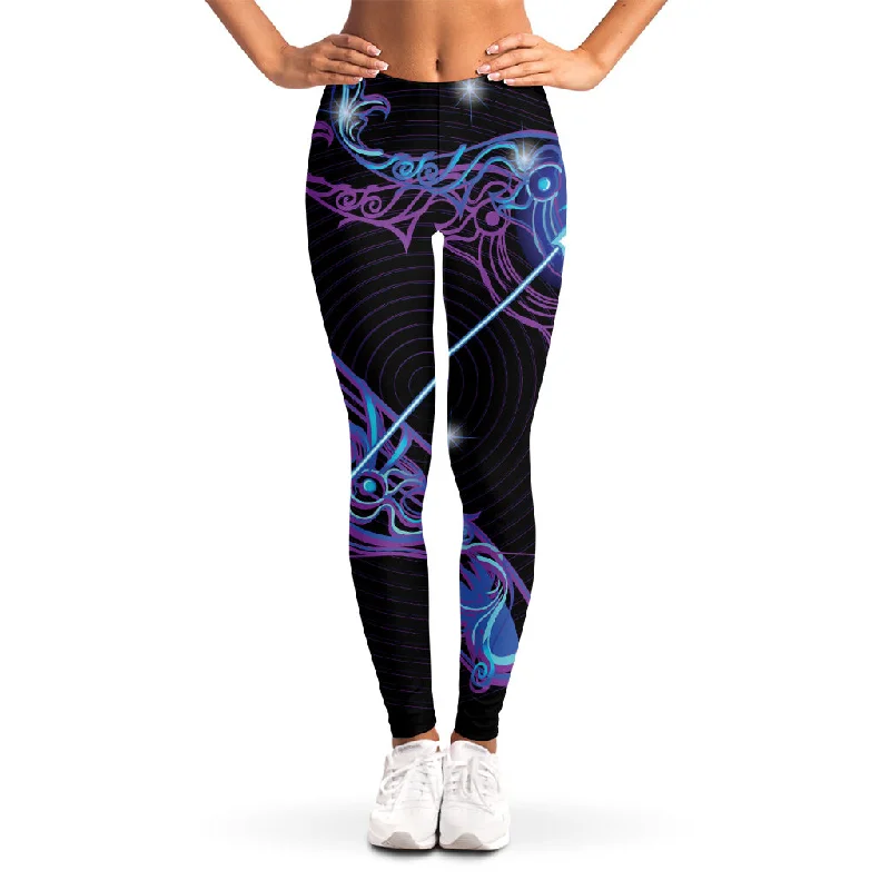 Dark Sagittarius Zodiac Sign Print Women's Leggings