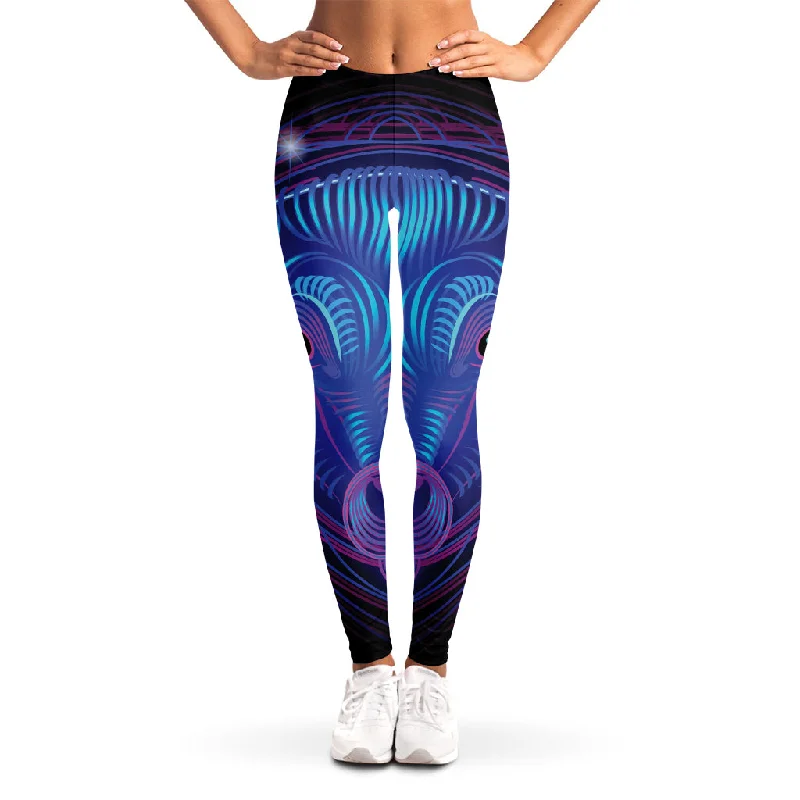 Dark Taurus Zodiac Sign Print Women's Leggings