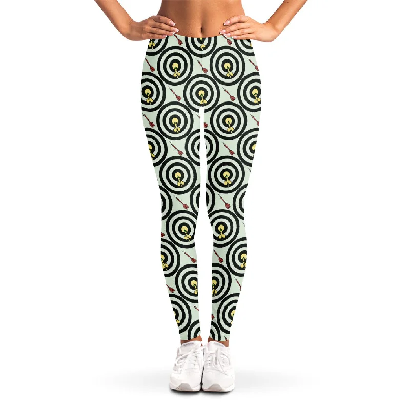 Dartboard Cartoon Pattern Print Women's Leggings