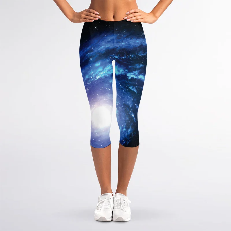 Deep Space Milky Way Print Women's Capri Leggings