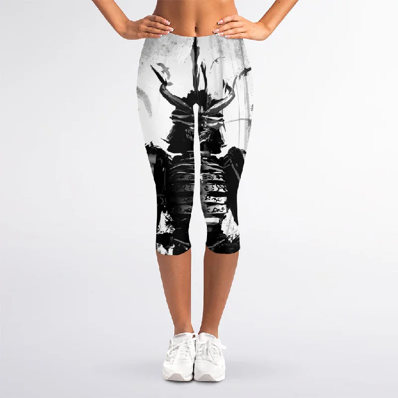 Demon Samurai Print Women's Capri Leggings