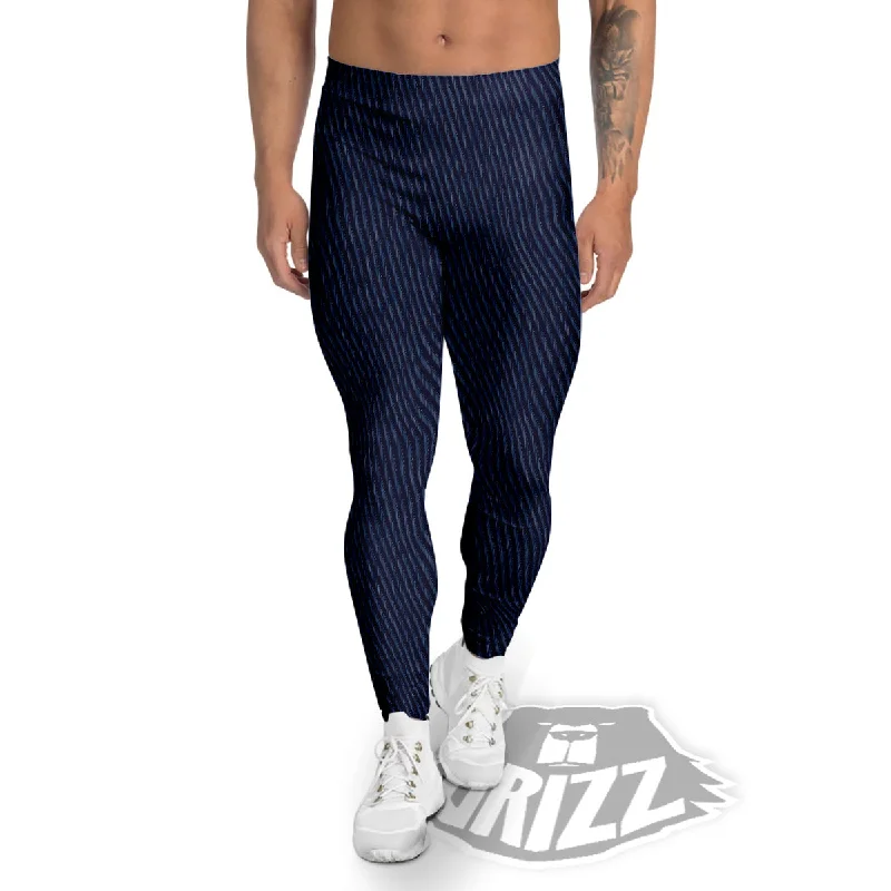 Year-End Sale Denim Jeans Dark Blue Print Men's Leggings