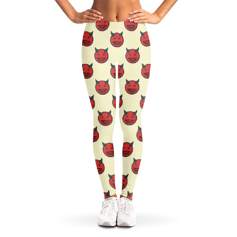 Devil Emoji Pattern Print Women's Leggings