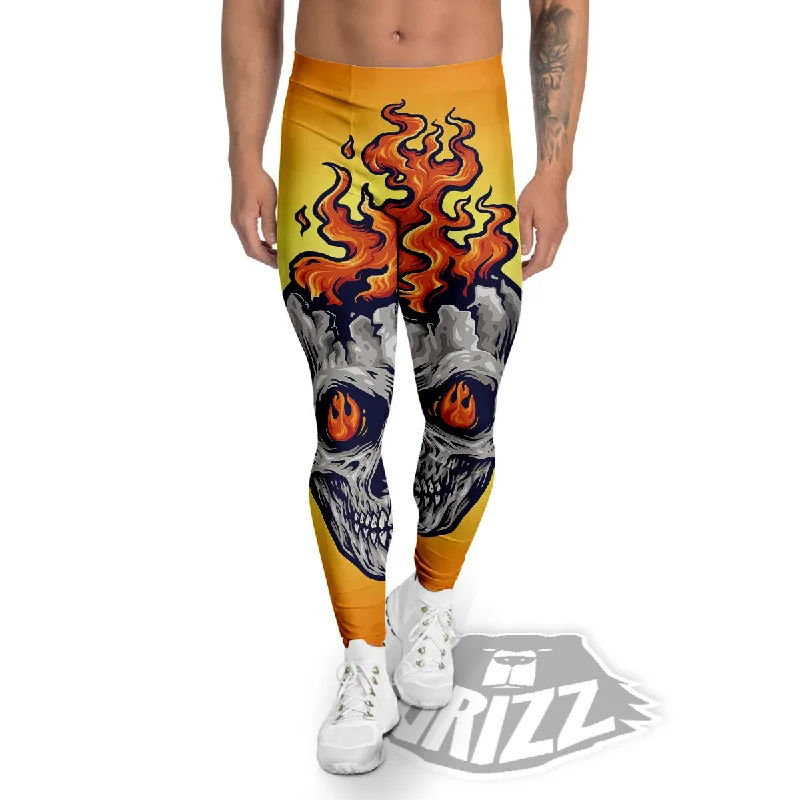 Value Deals Devil Fire Punk Print Men's Leggings