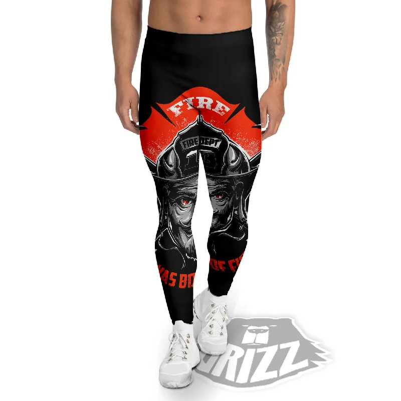 Today’s Deal Devil Firefighter Print Men's Leggings