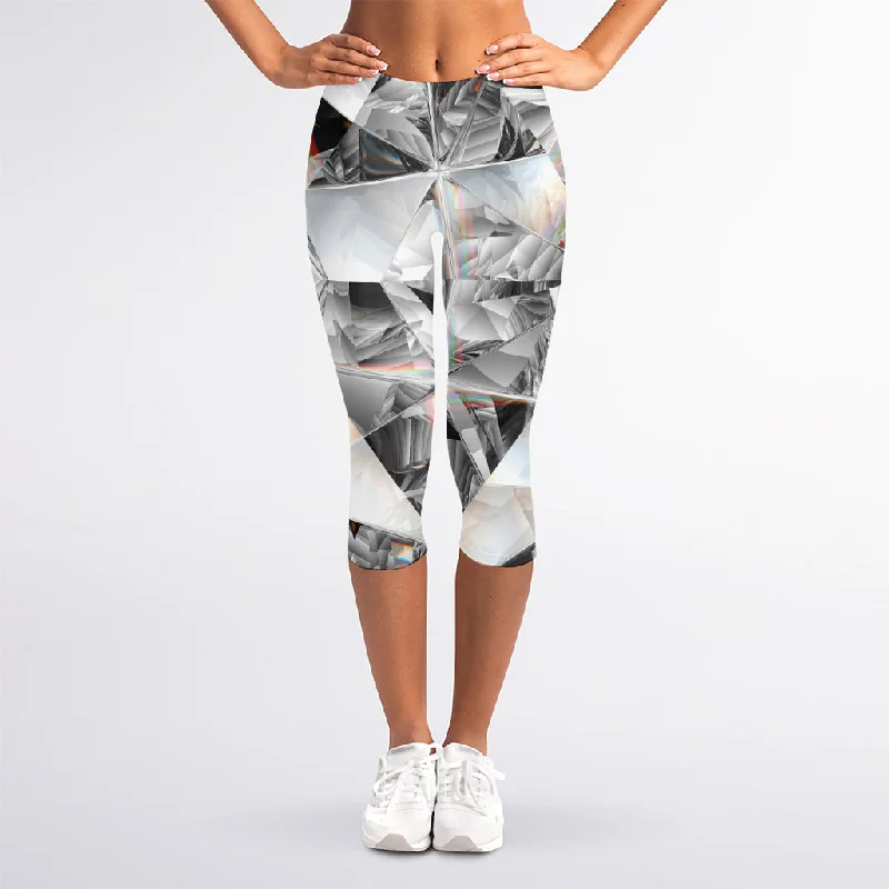 Diamond Artwork Print Women's Capri Leggings