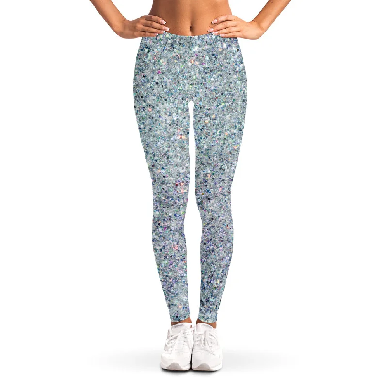 Diamond (NOT Real) Glitter Print Women's Leggings