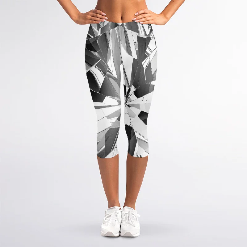 Diamond Print Women's Capri Leggings