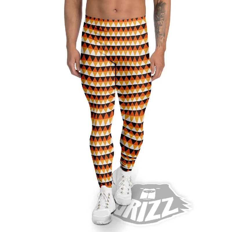 Special Price Diamond Shape Halloween Print Pattern Men's Leggings