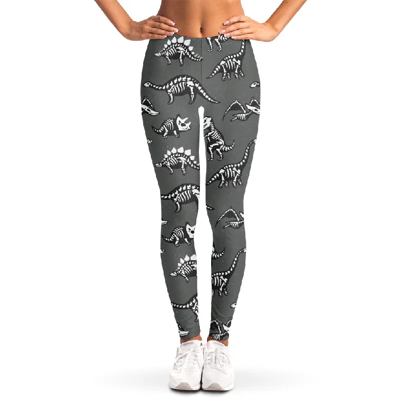 Dinosaur Fossil Pattern Print Women's Leggings