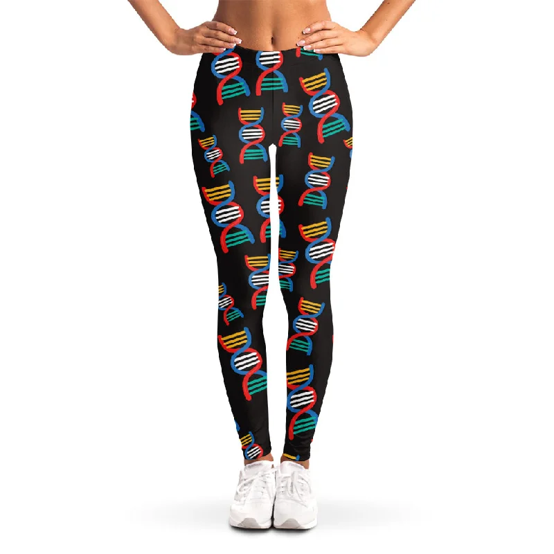 DNA Strands Pattern Print Women's Leggings