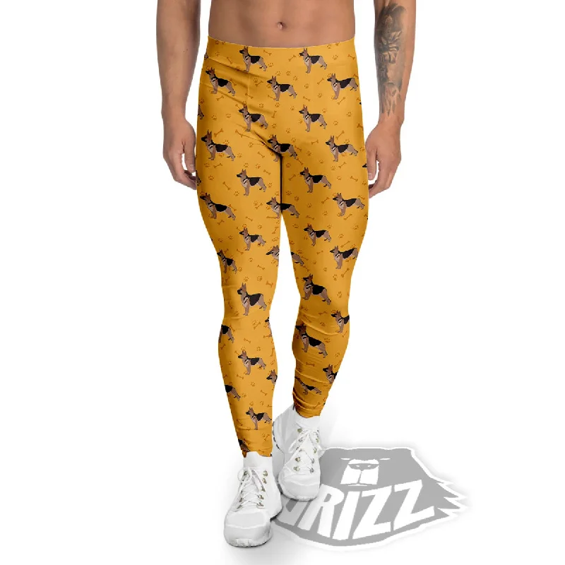 Final Markdown Dog German Shepherd Print Pattern Men's Leggings