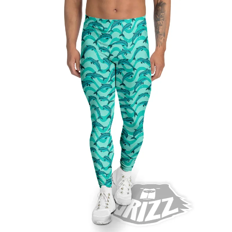 Bonus Savings Dolphins In The Ocean Cute Print Pattern Men's Leggings