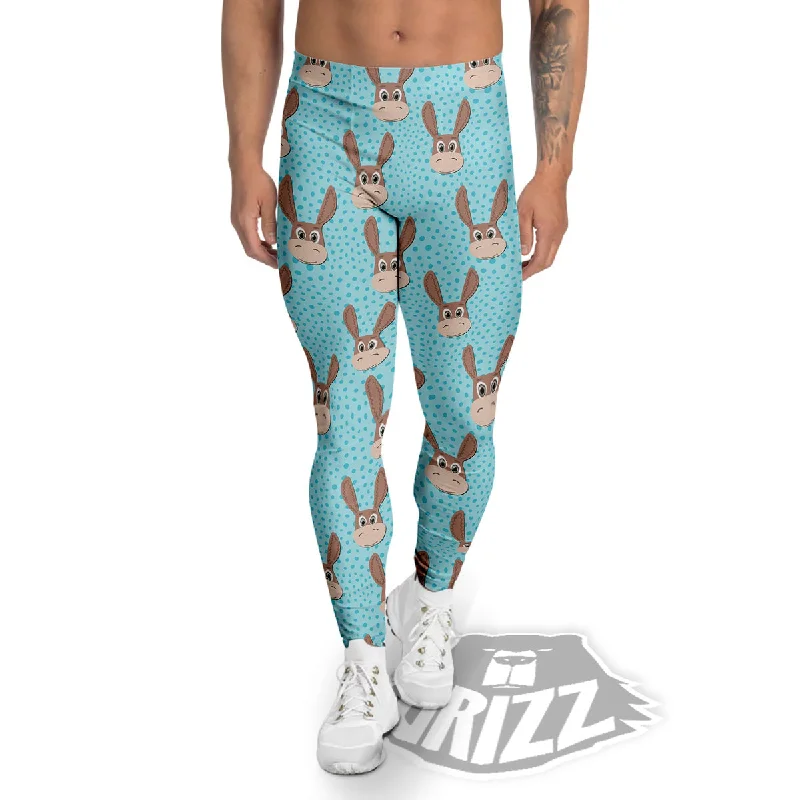 Today's Special Donkey Cute Cartoon Print Pattern Men's Leggings