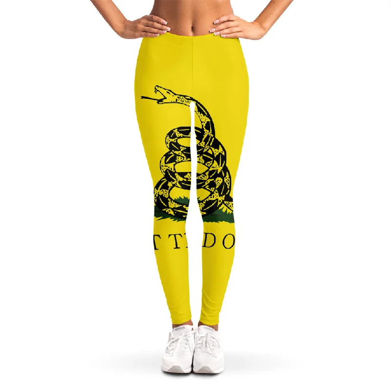 Don't Tread On Me Gadsden Flag Print Women's Leggings