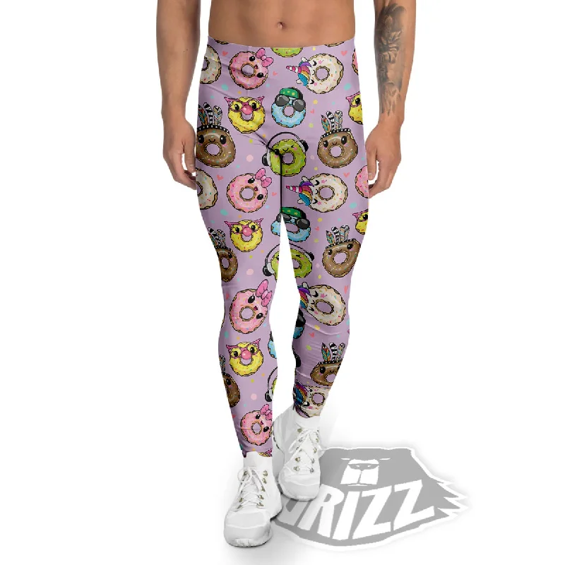One-DAY Sale Donut Cute Print Pattern Men's Leggings