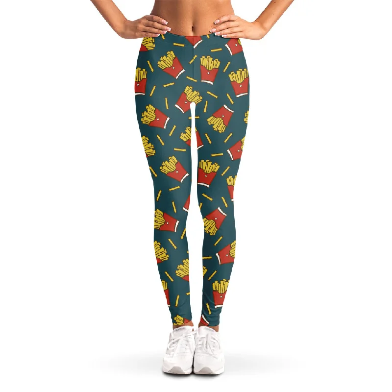 Doodle French Fries Pattern Print Women's Leggings